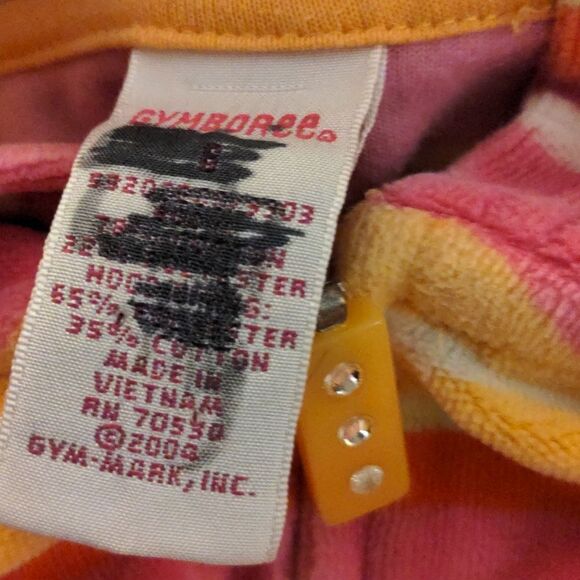 Gymboree Y2K kids‎ Pink and orange velour striped jacket size 8🌈 - Picture 2 of 6